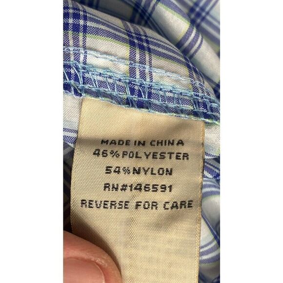 Drake Waterfowl Shirt Mens Small Blue Checkered Short Sleeve Vented Breathable - Picture 4 of 12